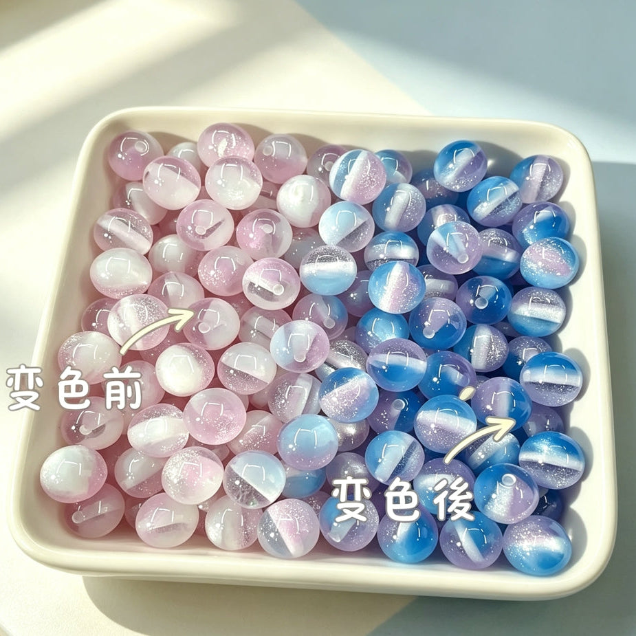 [開封] NEW.約 10mm 紫外線光変色レジン丸玉
