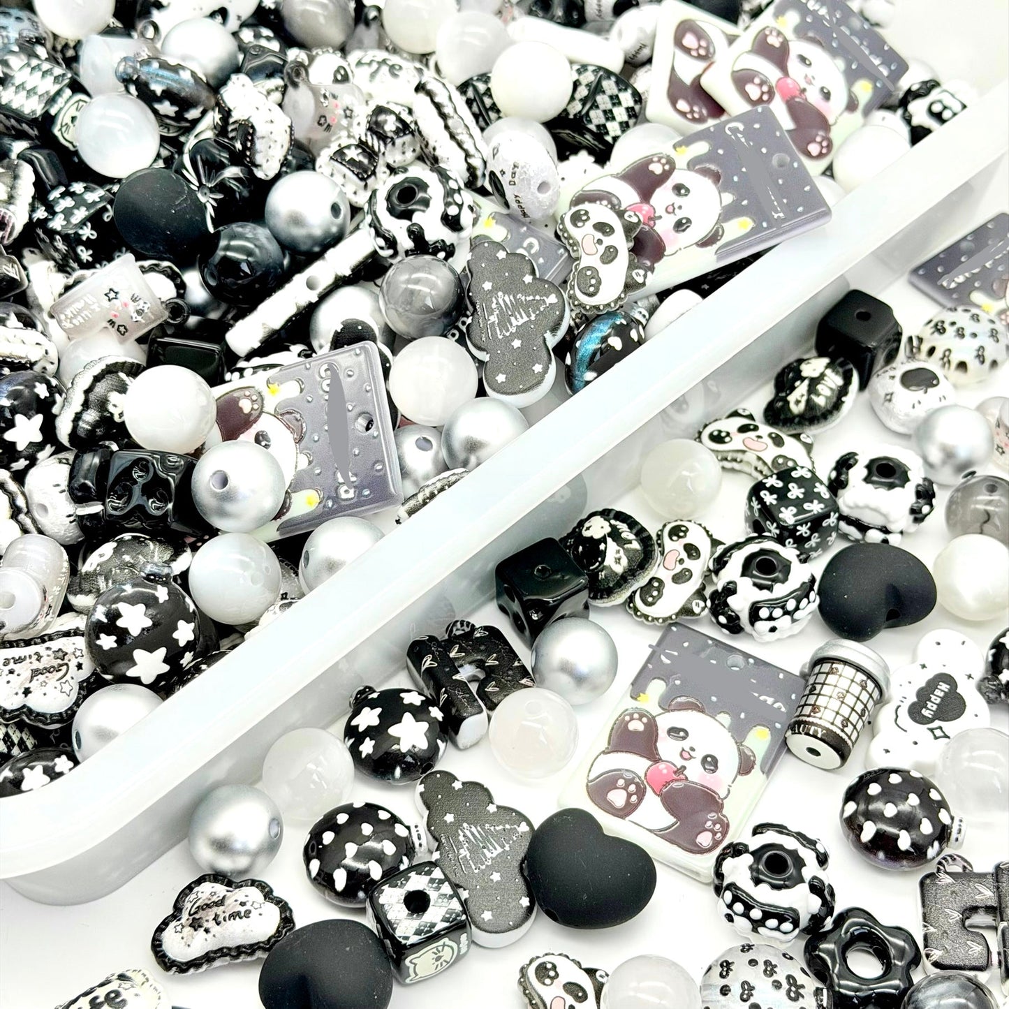 [開封]高品質 レジン & アクリルミックスビーズ 大粒メイン 100 種類以上