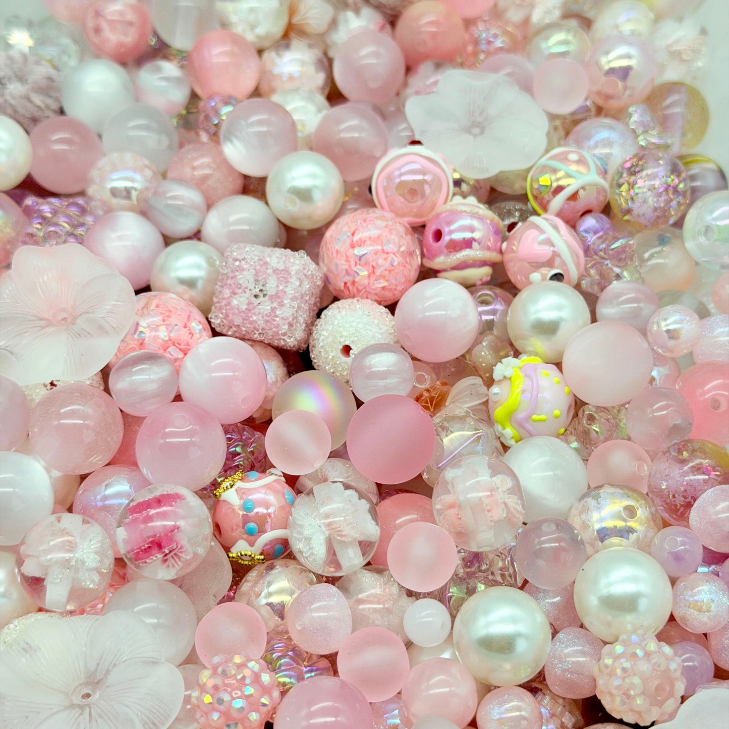 [開封]高品質 レジン & アクリルミックスビーズ 大粒メイン 100 種類以上