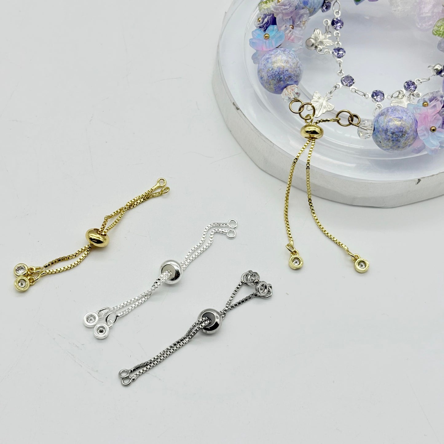 [開封] NEW.手作り DIY 基礎金具 スペーサー・玉留め・ワッシャー・丸ピンセットセット