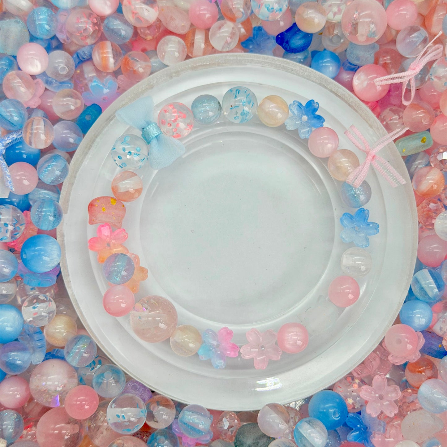 [開封] NEW.高品質ブレスレット素材 レジン・瑠璃・アクリル混合